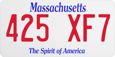 MA license plate 425XF7