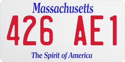 MA license plate 426AE1