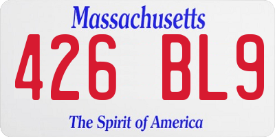 MA license plate 426BL9
