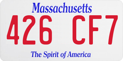 MA license plate 426CF7
