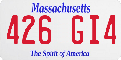 MA license plate 426GI4