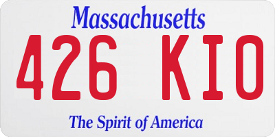 MA license plate 426KI0