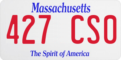 MA license plate 427CS0