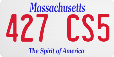 MA license plate 427CS5