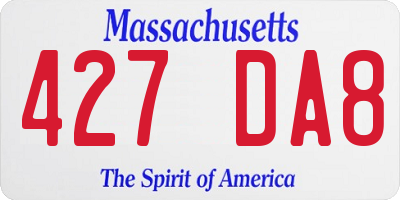 MA license plate 427DA8