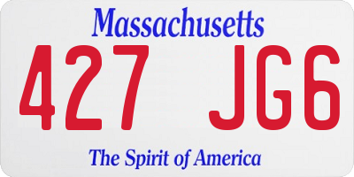 MA license plate 427JG6