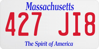 MA license plate 427JI8