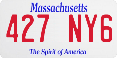 MA license plate 427NY6