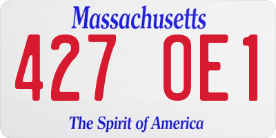 MA license plate 427OE1