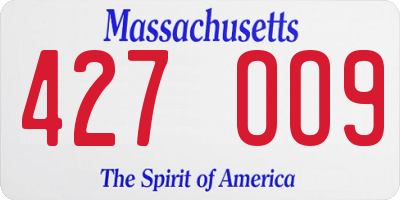 MA license plate 427OO9