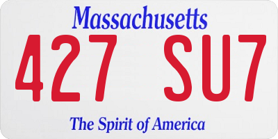 MA license plate 427SU7