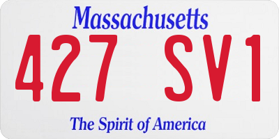 MA license plate 427SV1