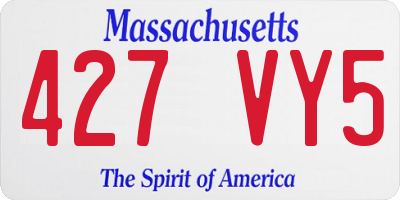 MA license plate 427VY5