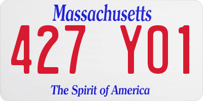 MA license plate 427YO1