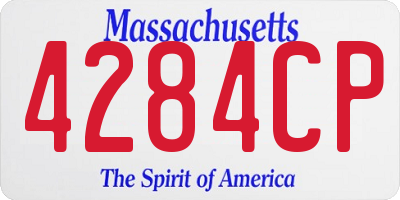 MA license plate 4284CP