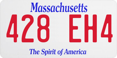 MA license plate 428EH4
