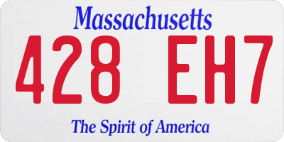 MA license plate 428EH7