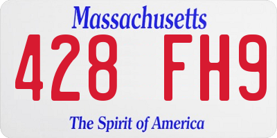 MA license plate 428FH9