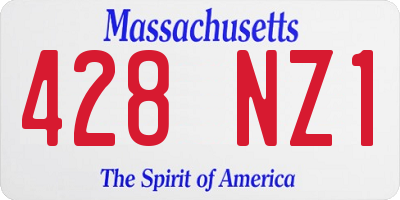 MA license plate 428NZ1
