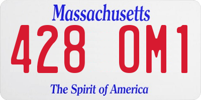 MA license plate 428OM1