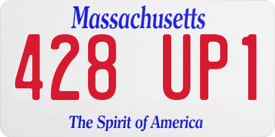 MA license plate 428UP1