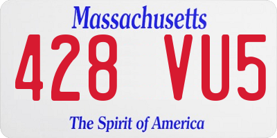 MA license plate 428VU5