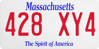 MA license plate 428XY4