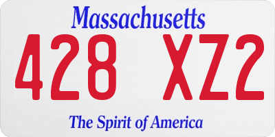 MA license plate 428XZ2