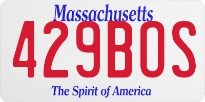 MA license plate 429BOS