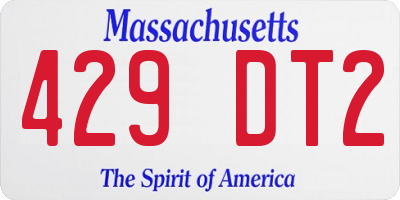 MA license plate 429DT2