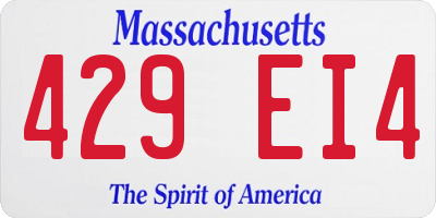 MA license plate 429EI4