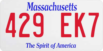 MA license plate 429EK7