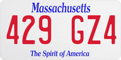 MA license plate 429GZ4
