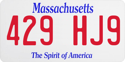 MA license plate 429HJ9