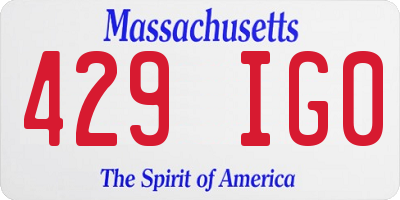 MA license plate 429IG0