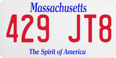 MA license plate 429JT8