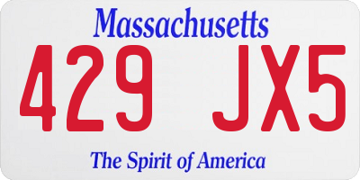 MA license plate 429JX5