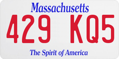 MA license plate 429KQ5