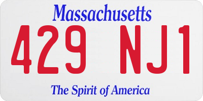 MA license plate 429NJ1