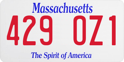 MA license plate 429OZ1