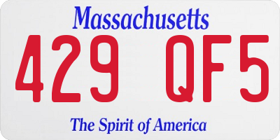 MA license plate 429QF5