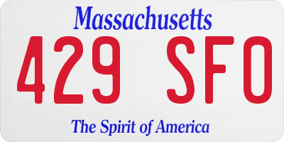 MA license plate 429SF0