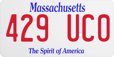 MA license plate 429UC0