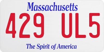 MA license plate 429UL5