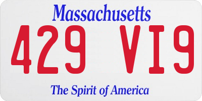 MA license plate 429VI9