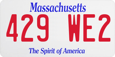 MA license plate 429WE2