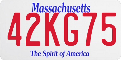 MA license plate 42KG75