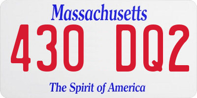 MA license plate 430DQ2