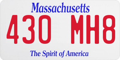 MA license plate 430MH8