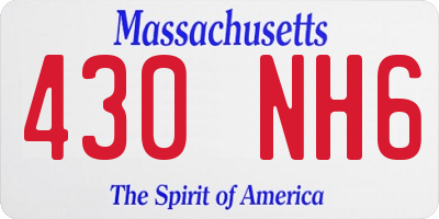 MA license plate 430NH6